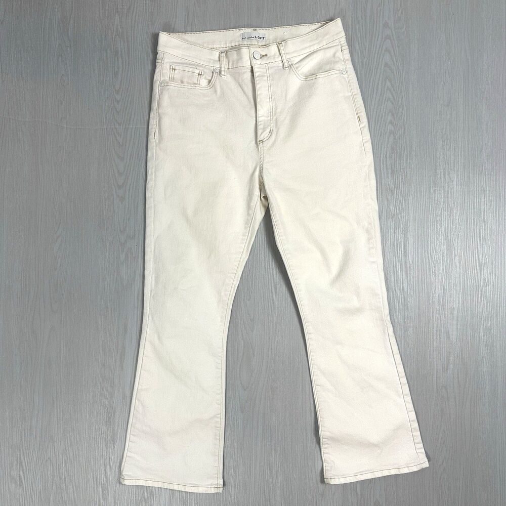 LOFT Denim Women’s Size 6 White High Rise 5 Pockets Flare Leg Jeans